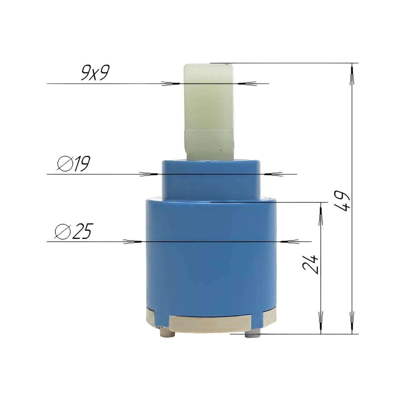 Картридж керамический 25 мм для смесителя Gappo G54