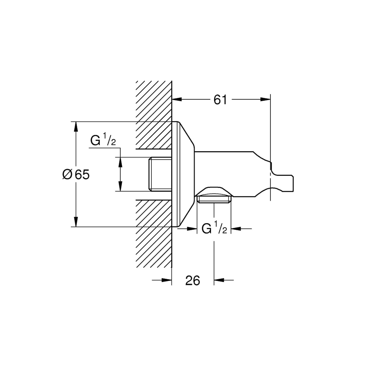 Вентиль с держателем для гигиенического душа Grohe 26333000
