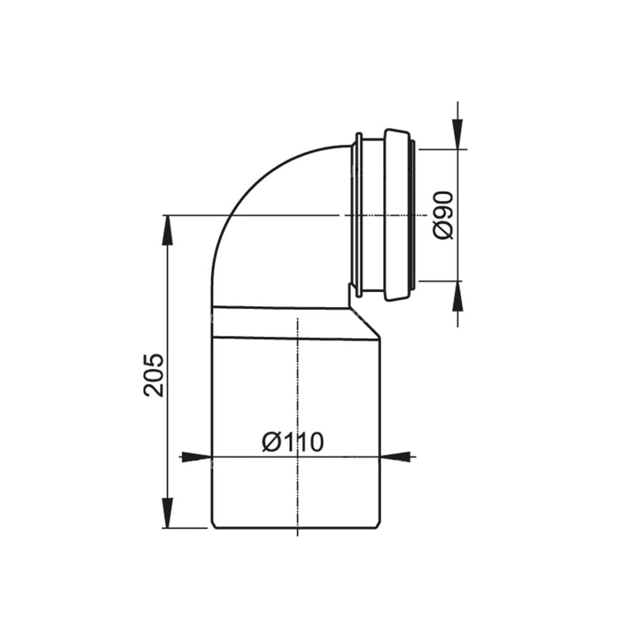 Колено стока Alcaplast M906