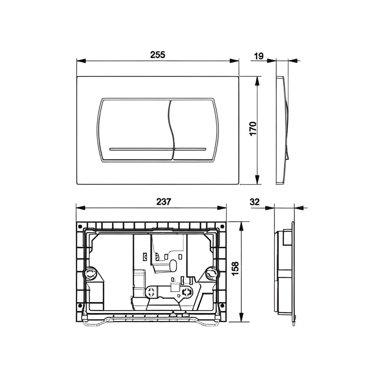 Сливная кнопка для инсталляций Roca Active A8901160R1