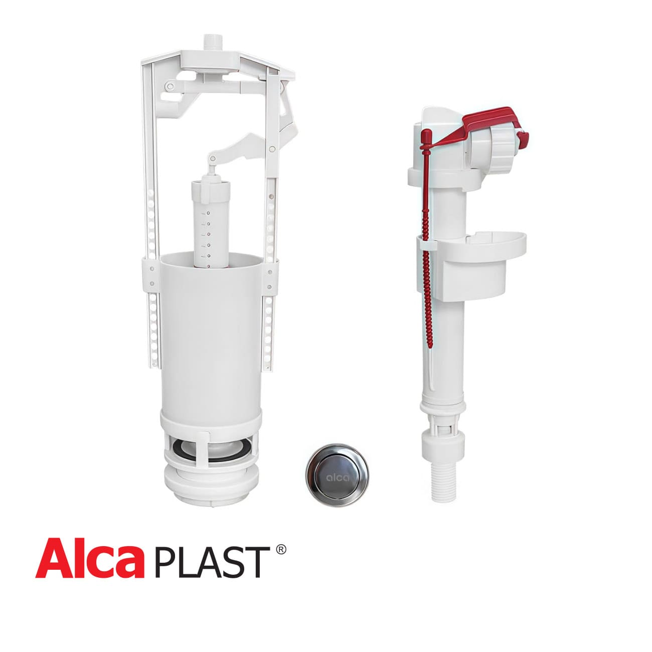 Выпускной комплект со стоп кнопкой и нижним подключением Alcaplast SA2000S 1/2"