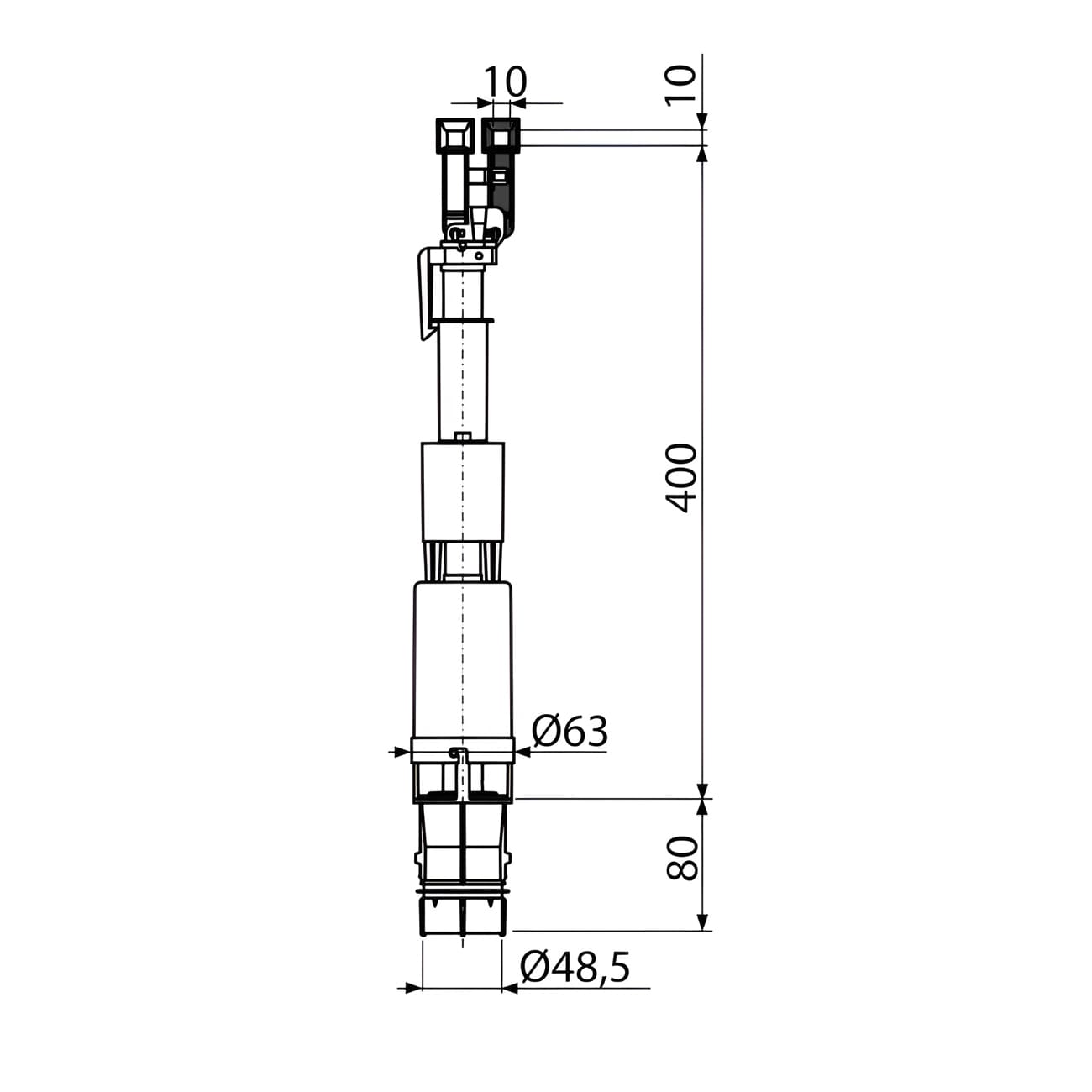Сливной механизм для инсталляции Alcaplast Slimmodul A09B