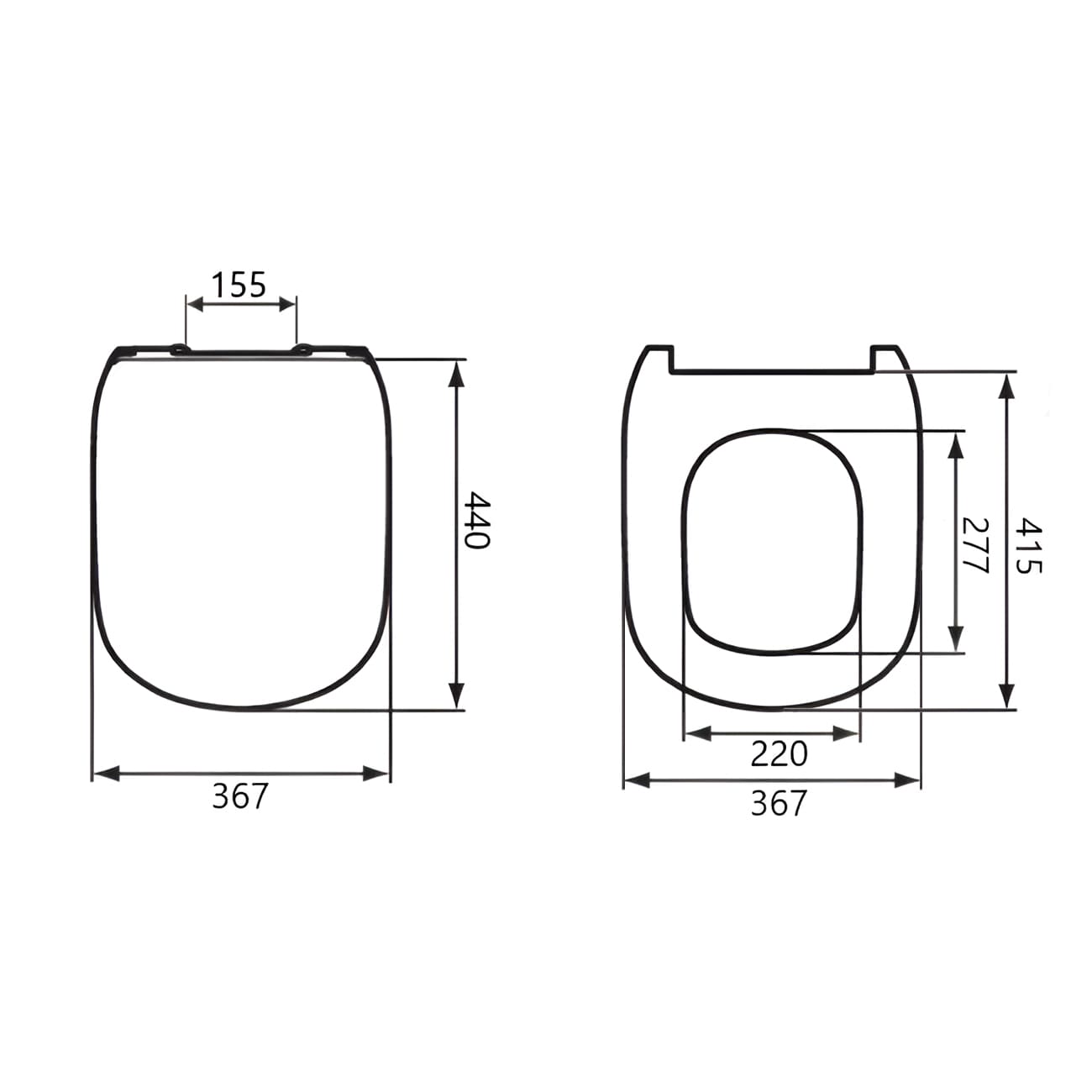 Сиденье с крышкой для унитаза Ideal Standard Tesi T352701